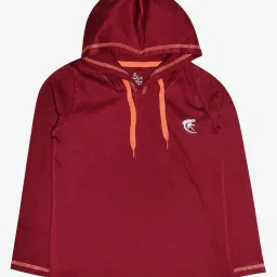 Kiddopanti Kids Maroon Solid T-Shirt image 1