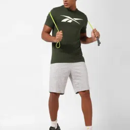 Reebok Green Cotton Slim Fit Logo Printed Sports T-Shirt image 5