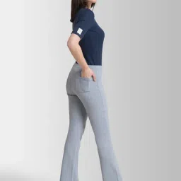 FableStreet Women LivIn Flared Solid Bootcut Trousers image 4