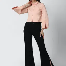 Forever 21 Peach Regular Fit Crop Shirt image 4