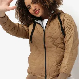 Campus Sutra Brown Padded jacket image 3