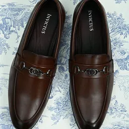 INVICTUS Men Brown Solid Formal Slip-On Shoes image 1