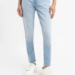 Levi's Light Blue Cotton Super Skinny Fit Mid Rise Jeans-image-92