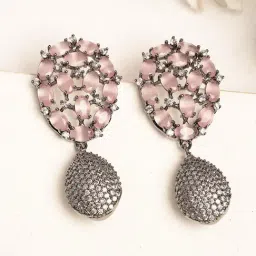 Karatcart Silver Pink Earrings for Women-image-17