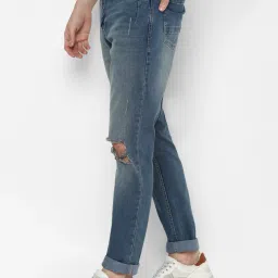 Forever 21 Blue Mid Waist Straight Fit Regular Length Jeans image 3