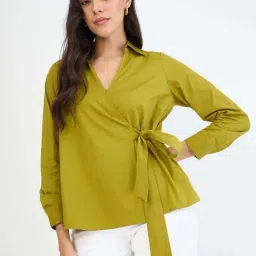 Femmella Green Cotton Regular Fit Top-picture-18