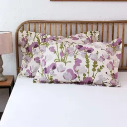 House This Himalayan Poppies Purple 150 TC Cotton Pillow Covers - Set of 2-image-93