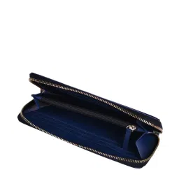 BELWABA Navy Solid Zip Around Wallet for Women image 4