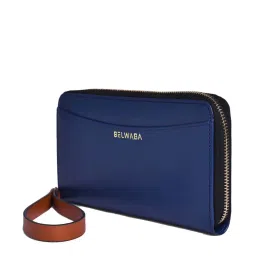 BELWABA Navy Solid Zip Around Wallet for Women image 2