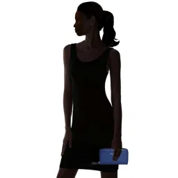 BELWABA Navy Solid Zip Around Wallet for Women image 5