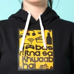 Campus Sutra Black Cotton Graphic Print Sweatshirt image 5