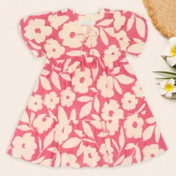 Akkriti by Pantaloons Kids Virtual Pink Cotton Printed Regular Fit Dress-image-83