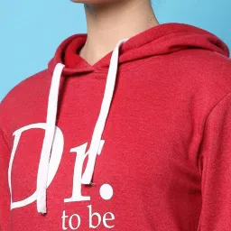 Campus Sutra Red Cotton Graphic Print Sweatshirt image 5