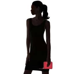 BELWABA Red Solid Zip Around Wallet for Women image 5