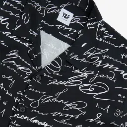 Y&F Kids by Westside Black Text Design Resort-Fit Shirt image 3