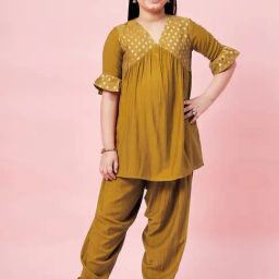 StyloBug Girls Yellow Printed Kurta Set-picture-44