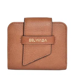 BELWABA Tan Textured Bi-Fold Wallet for Women image 1