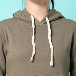 Campus Sutra Olive Green Cotton Sweatshirt image 5