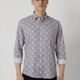 Van Heusen Grey Cotton Slim Fit Printed Shirt-picture-38