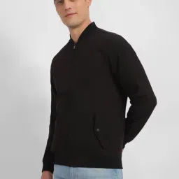 Allen Solly Black Cotton Regular Fit Bomber Jacket image 3