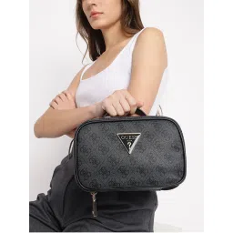 Guess Charcoal Monogram Jesco Dual Travel Pouch-image-28