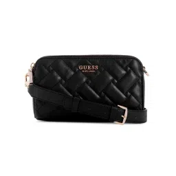Guess Polyurethane Black Quilted Women Alanna Mini Status Crossbody Bag-image-1