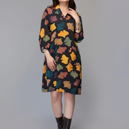 Tamiska By Narendra Kumar Women Tropical Printed A-Line Dress-picture-19