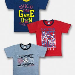 Here&Now X Game Begins Boys Pack Of 3 Assorted Printed Pure Cotton T-shirts-picture-18