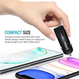FEDUS Dual Port Rapid Car Charger with Quick Charge 3.1 Amp With Type-C USB Cable image 3