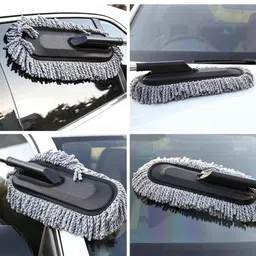 KSP HOME 5 PCs Microfiber Car Duster with Long Handle Car Cleaning Brush Exteriror and Interiror Car Cleaning Cloth Car Ac Vent Cleaner Brush for Car, Motorbike, SUVs Car Cleaning Kit image 5