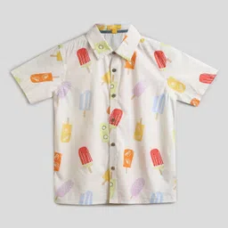 Somersault Half Sleeves Ice Cream Printed Shirt - White-picture-10