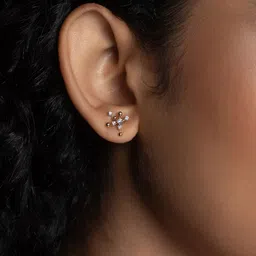 Mia by Tanishq 14KT Yellow Gold Diamond Stud Earrings image 4