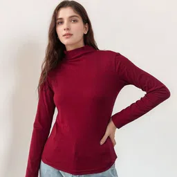 Outzidr Women High Neck Long Sleeves Top image 1