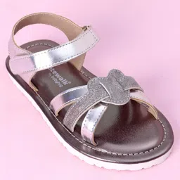 Cute Walk by Babyhug Velcro Closure Formal & Party Wear Sandals - Silver image 3
