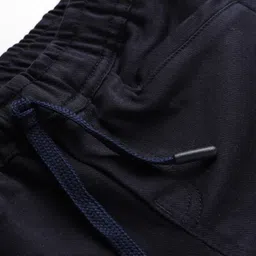 Olio Kids Cotton Woven Full Length Trouser With Cargo Pockets - Navy Blue image 3