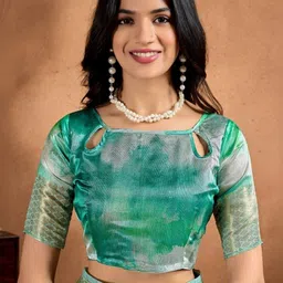 SARTHI FASHION HUB Tie and Dye Silk Blend Mysore Silk Saree image 2