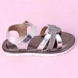 Cute Walk by Babyhug Velcro Closure Formal & Party Wear Sandals - Silver image 4