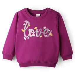 Babyhug Cotton Knit Full Sleeves Sweatshirts With Floral Print Pack of 2 - Fuchsia & Yellow image 4