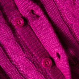 Babyhug Knit Full Sleeves Hooded Winter Wear Romper - Dark Pink image 4