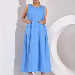 SIDDHO HUM Women Round Neck Maxi Dress image 1