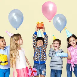 AMFIN Metallic Balloons with Ribbons set Light Blue & Light Pink - Pack of 26 image 5