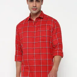 BUSCOTT Windowpane Checked Long Sleeves Cotton Shirt-picture-31