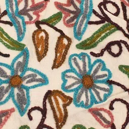 Exotic India Cotton Shoulder Bag with Crewel Embroidered Flowers image 3
