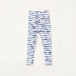 Fame Forever by Lifestyle Kids Navy & White Cotton Printed Leggings image 1