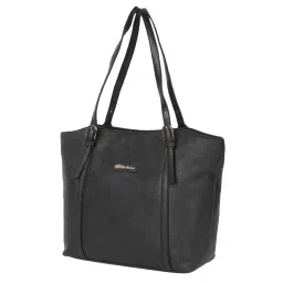 BELLADAMA Elegant Black Solid Medium Shoulder Handbag image 5