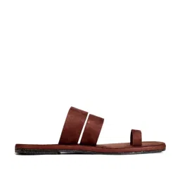planet paaduks Paaduks Men's Suede Brown Toe Ring Sandals image 1