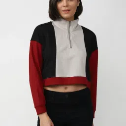Forever 21 Multicolor Color-Block Crop Sweatshirt image 1