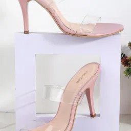 Mochi Women's Pink Casual Stilettos image 1