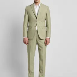 Peter England Elite Mid Green Slim Fit Two Piece Suit image 1