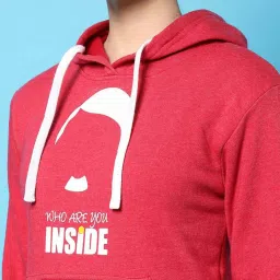 Campus Sutra Red Cotton Graphic Print Sweatshirt image 4